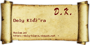 Dely Klára névjegykártya