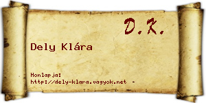 Dely Klára névjegykártya